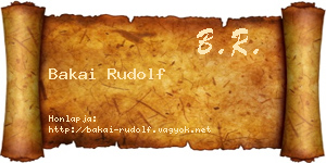 Bakai Rudolf névjegykártya